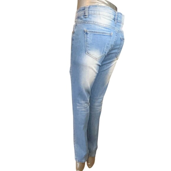 VIP Jeans Women 3 Distressed Destroyed Low Rise Skinny Stretch (W28 L27) - Picture 2 of 13